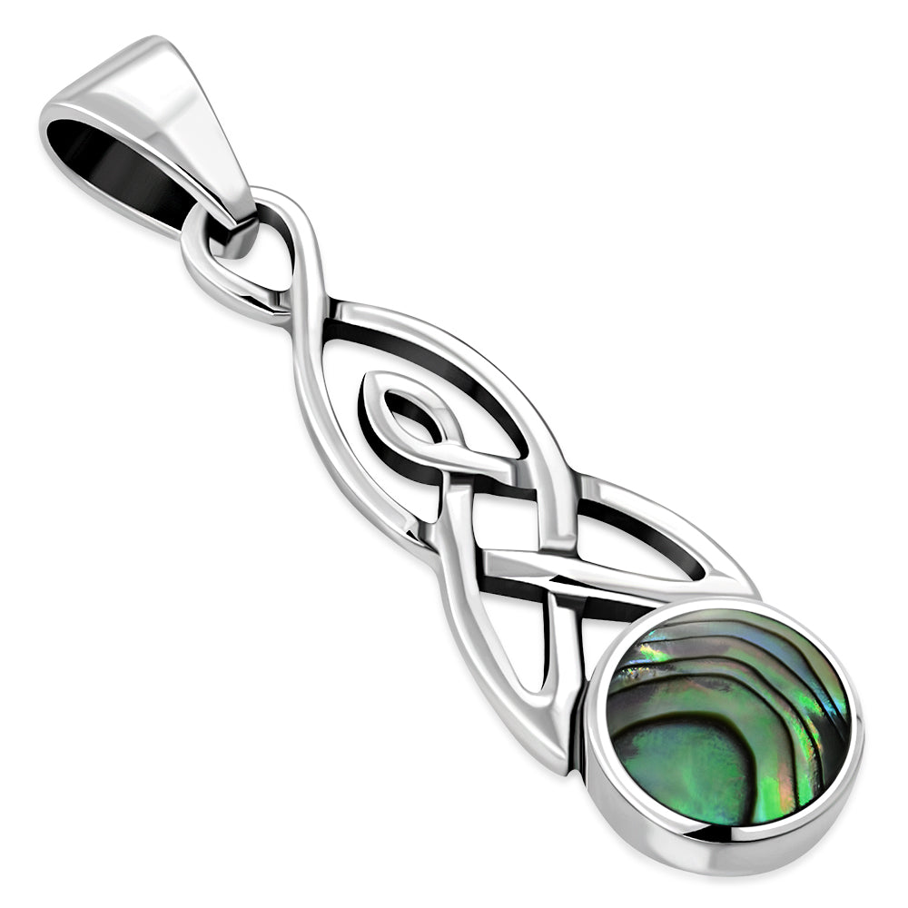 Abalone Shell Celtic Trinity Silver Pendant