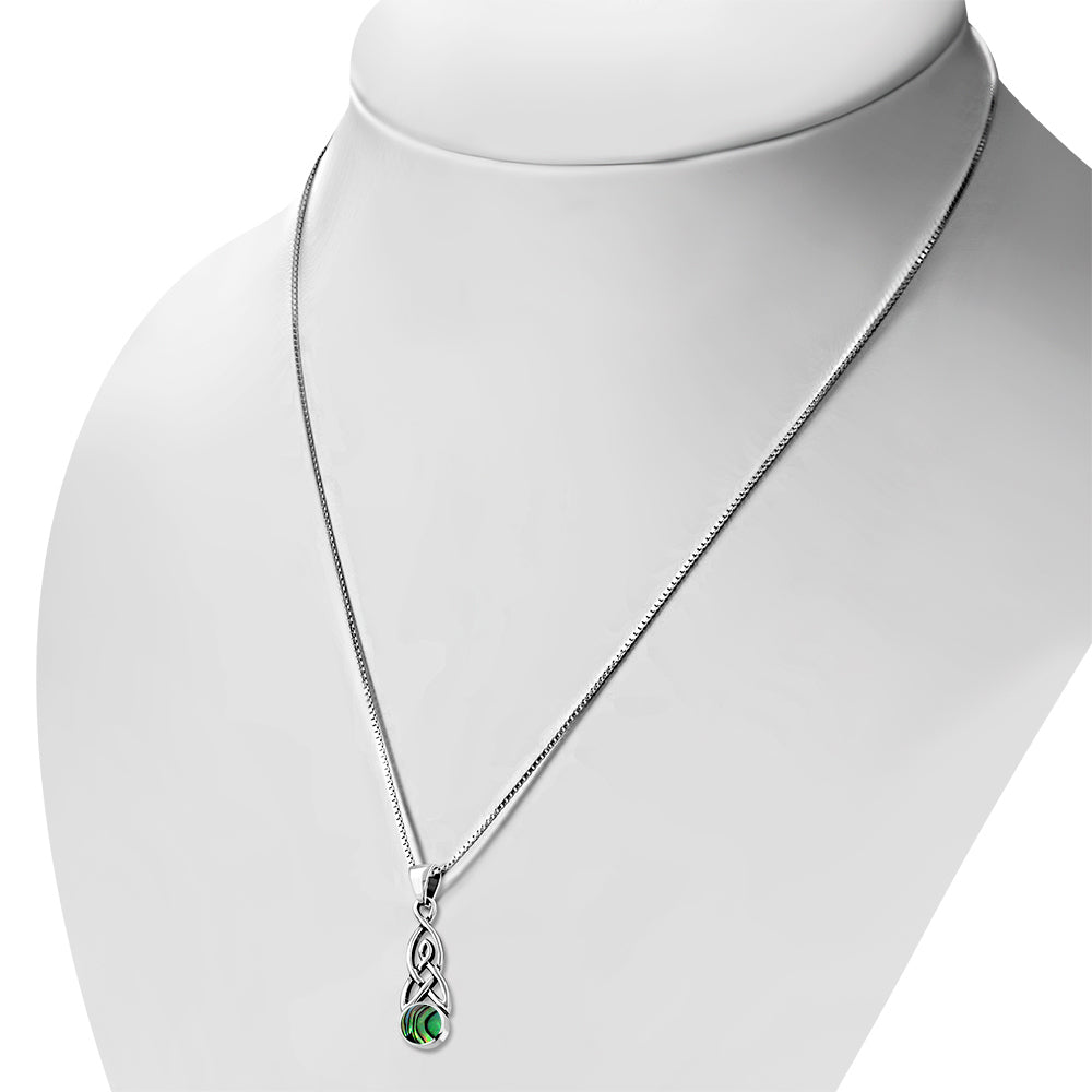 Abalone Shell Celtic Trinity Silver Pendant