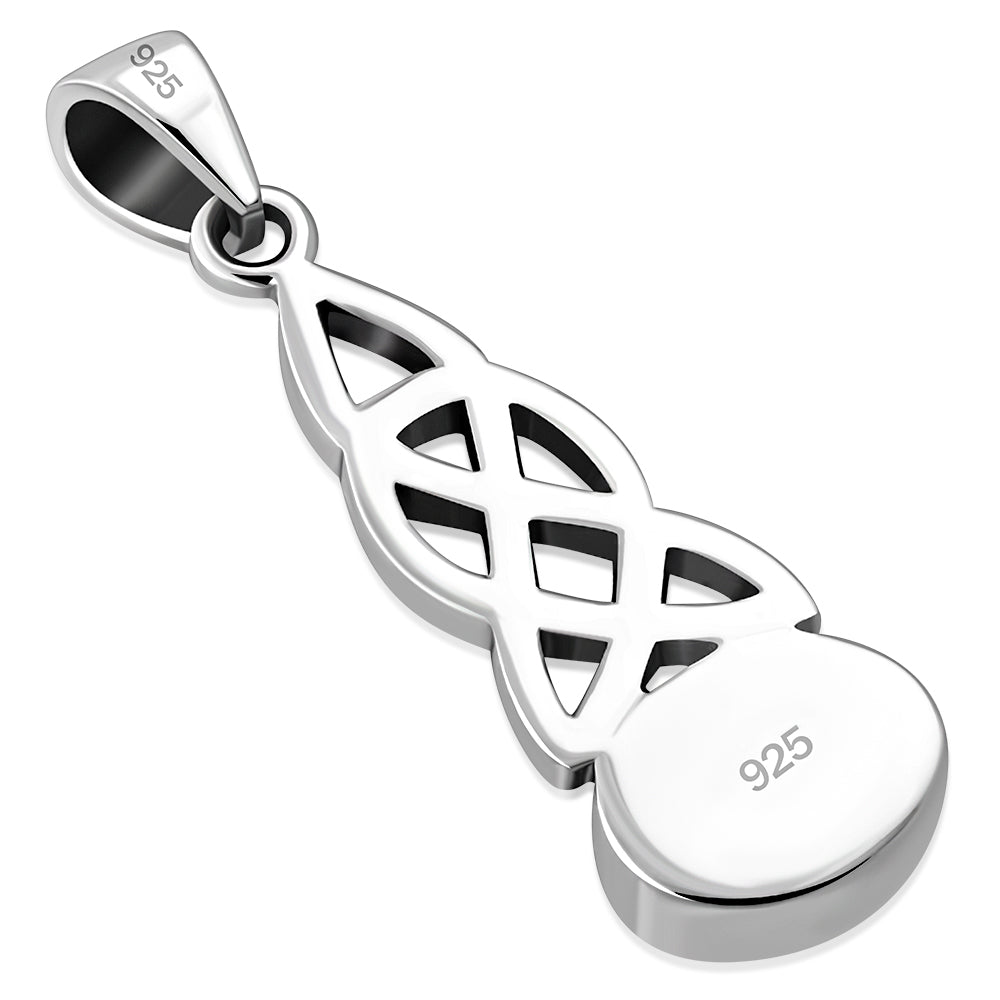 Abalone Shell Celtic Knot Silver Pendant