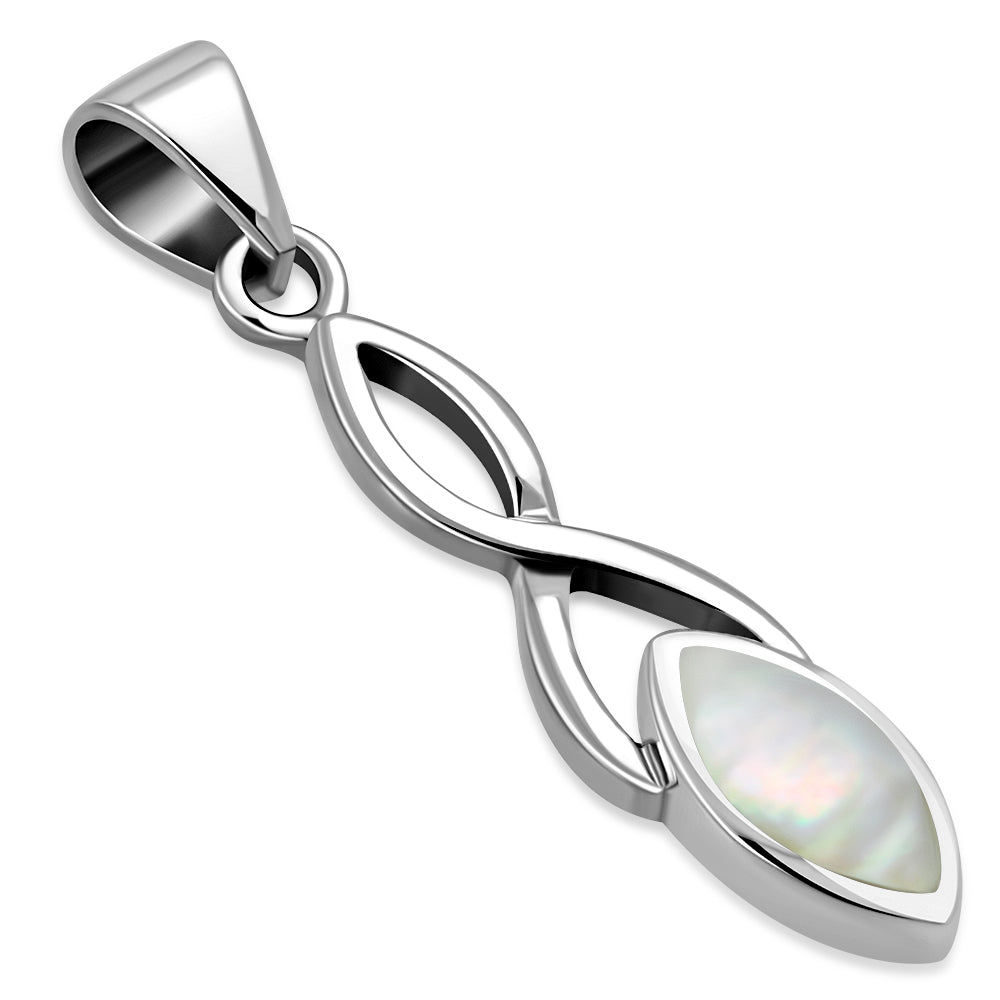 Mother of Pearl Celtic Knot Silver Pendant