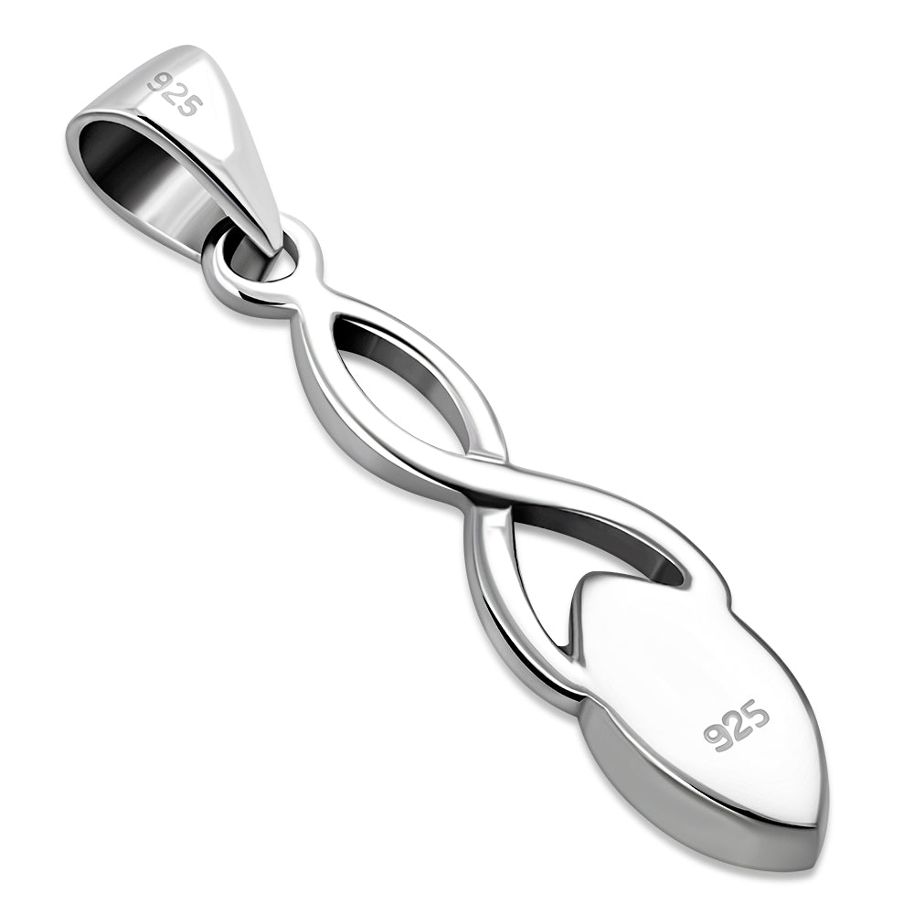 Mother of Pearl Celtic Knot Silver Pendant