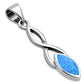 Synthetic Blue Opal Celtic Knot Silver Pendant