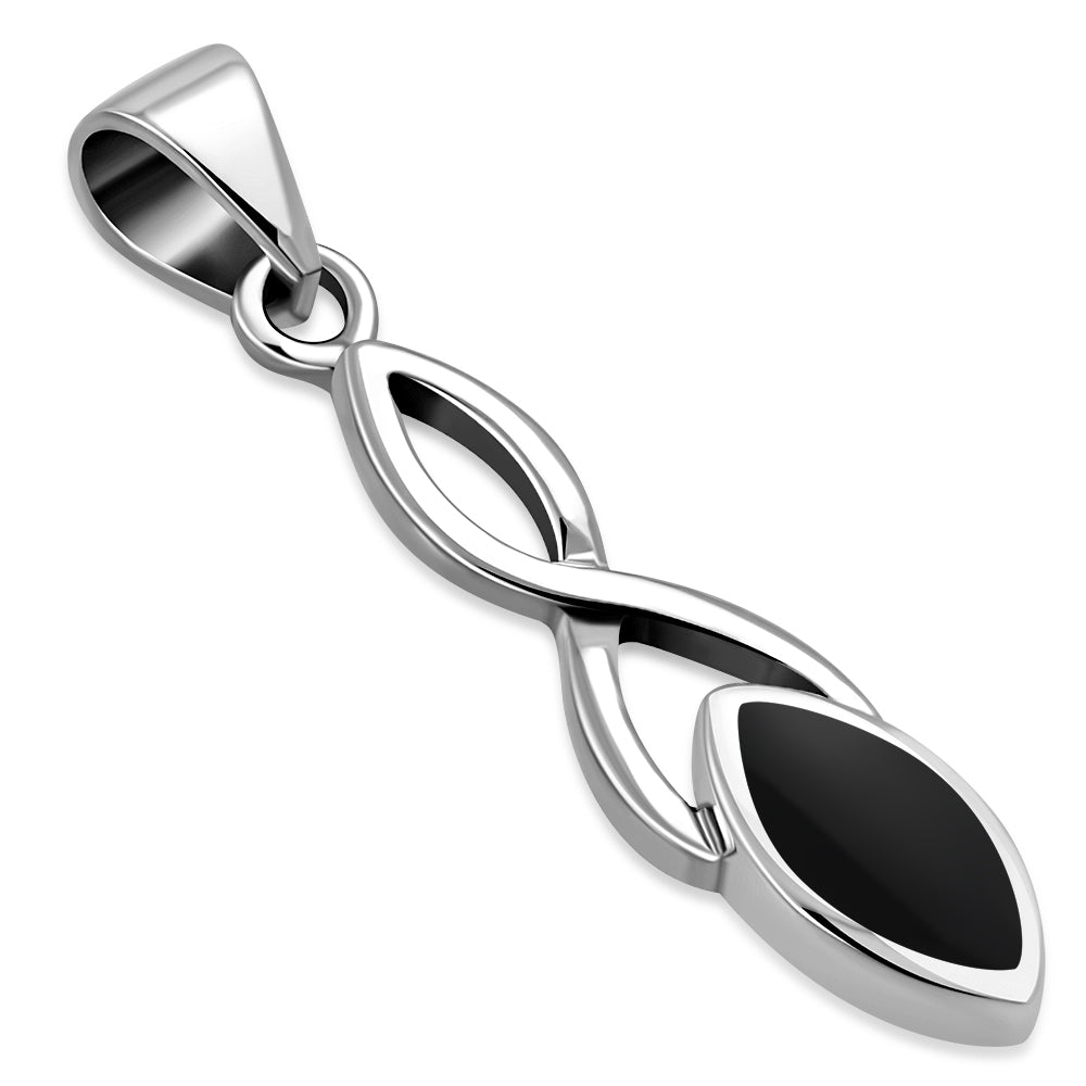 Black Onyx Celtic Knot Silver Pendant
