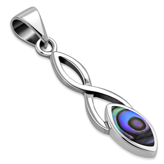 Abalone Shell Celtic Knot Silver Pendant