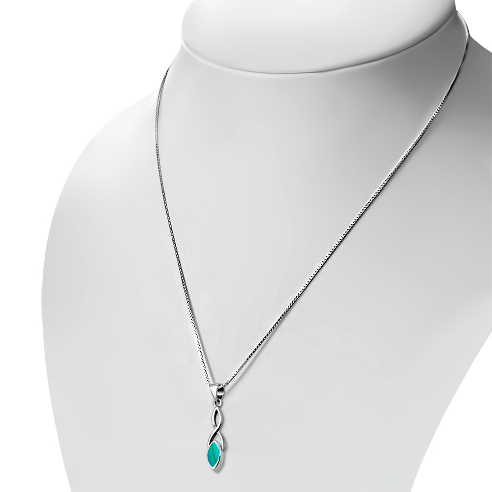 Turquoise Celtic Knot Sterling Silver Pendant