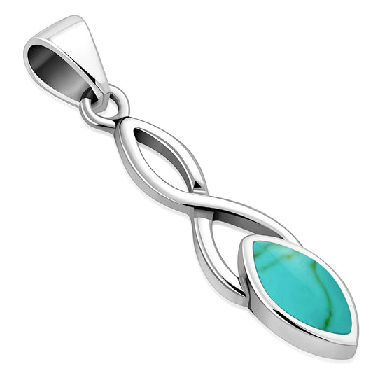 Turquoise Celtic Knot Sterling Silver Pendant