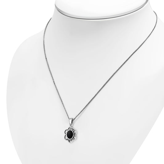 Black Onyx Sterling Silver Pendant