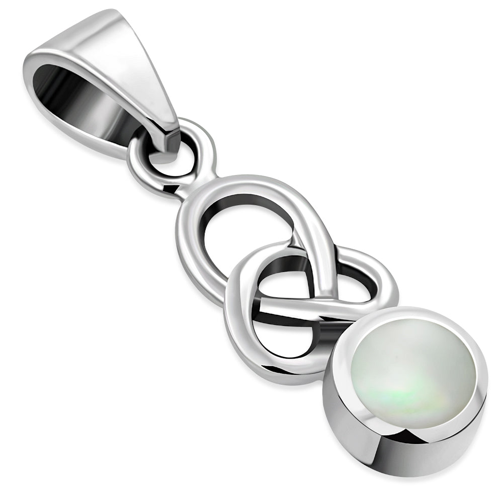 Mother of Pearl Celtic Knot Silver Pendant