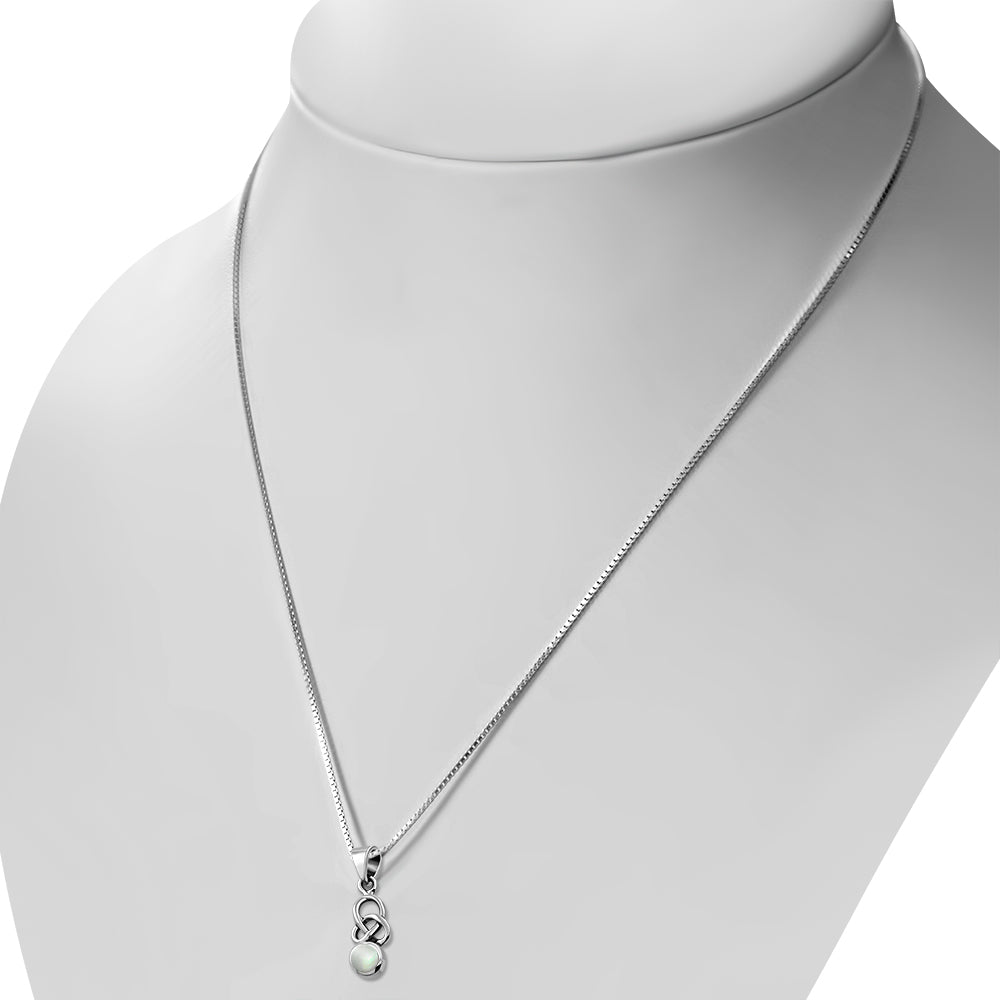 Mother of Pearl Celtic Knot Silver Pendant
