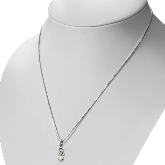 Mother of Pearl Celtic Knot Silver Pendant