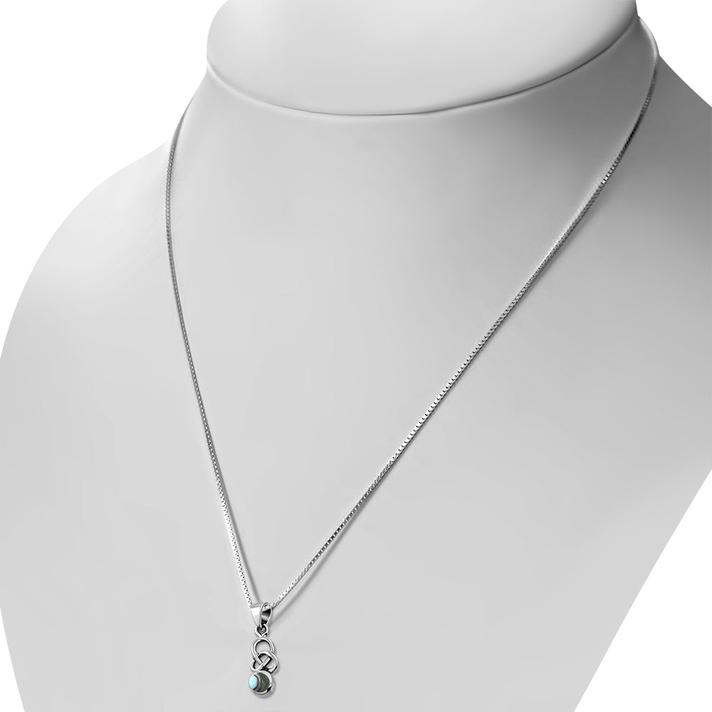 Abalone Shell Celtic Knot Silver Pendant