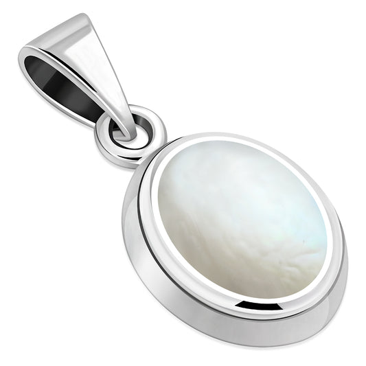 Mother of Pearl Oval Silver Pendant