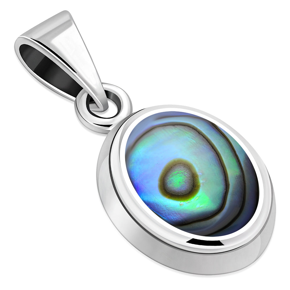 Abalone Shell Oval Silver Pendant