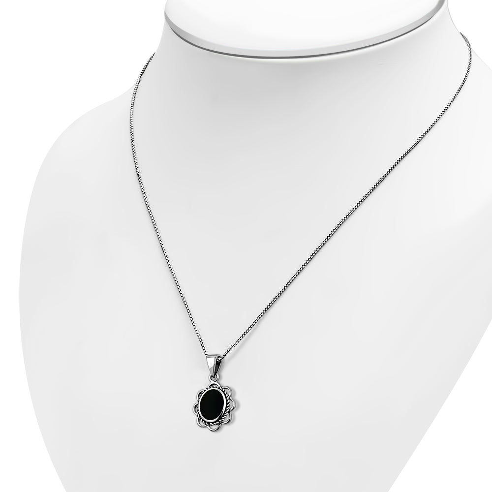 Black Onyx Sterling Silver Pendant