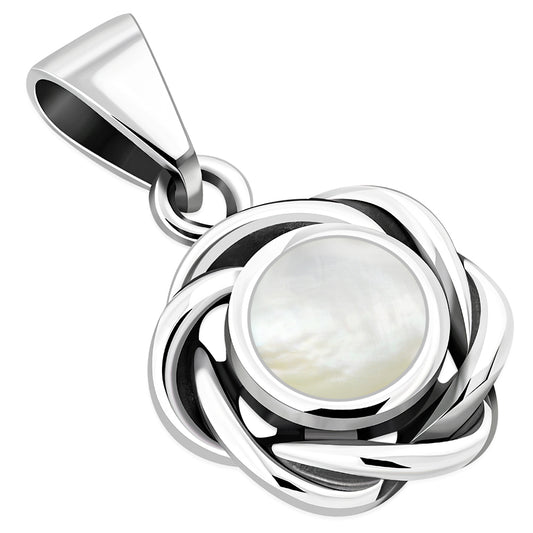 Braided Mother of Pearl Silver Pendant