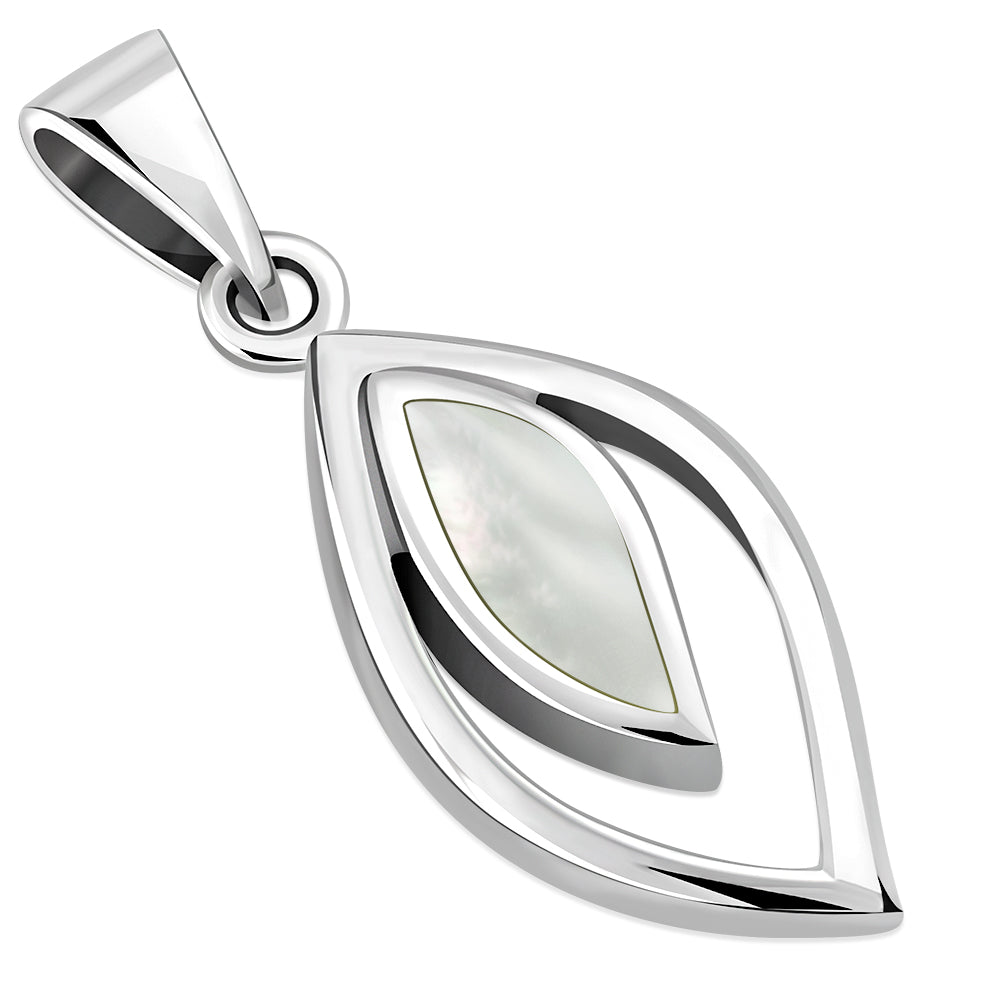 Mother of Pearl Drop Silver Pendant