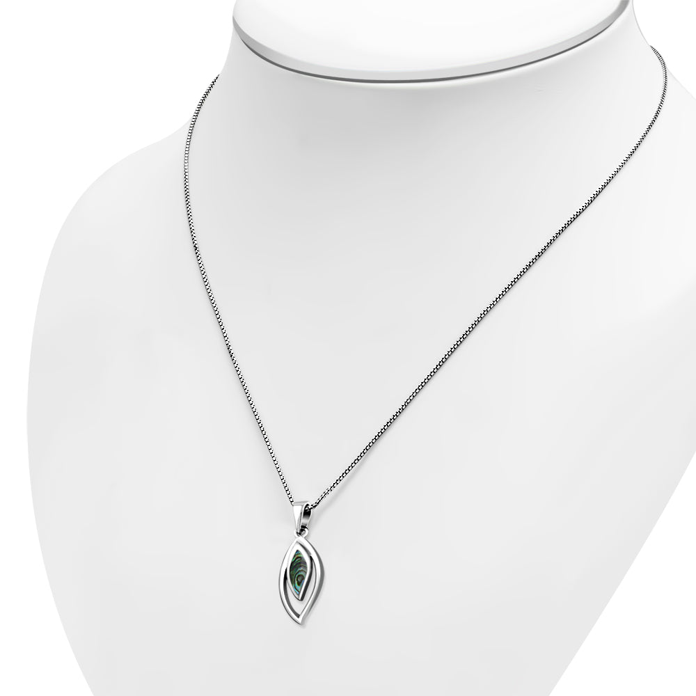 Abalone Shell Drop Silver Pendant