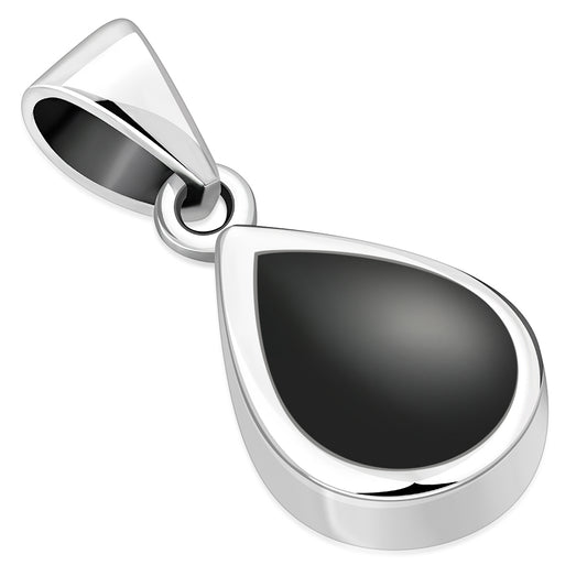 Black Onyx Sterling Silver Drop Pendant