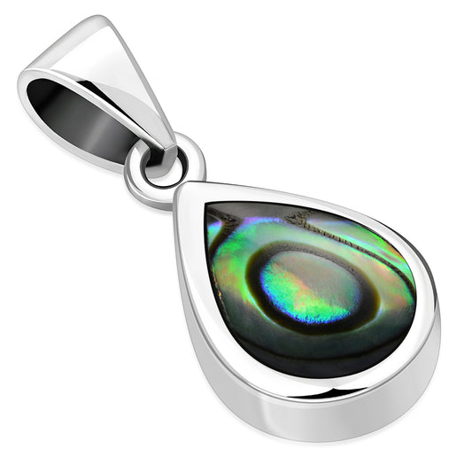 Abalone Shell Sterling Silver Drop Pendant