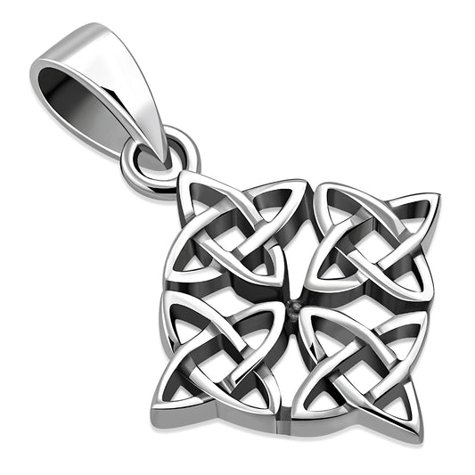 Thick Celtic Knot Solid Silver Pendant