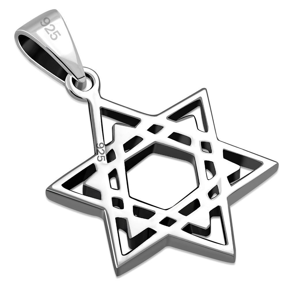 Sterling Silver Plain Star of David Pendant