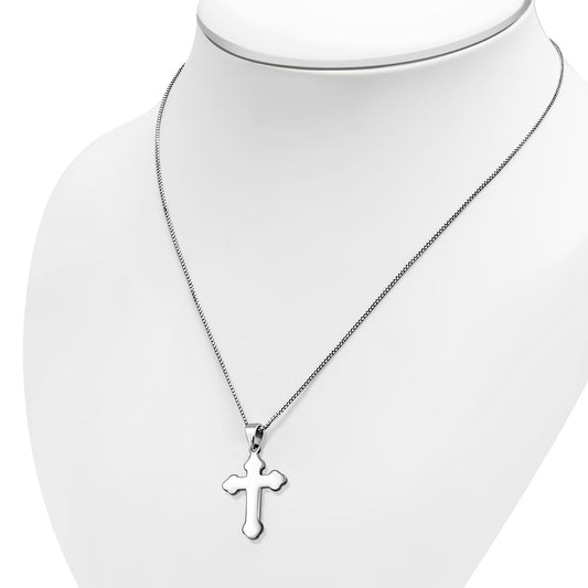 Silver Catholic Cross Pendant