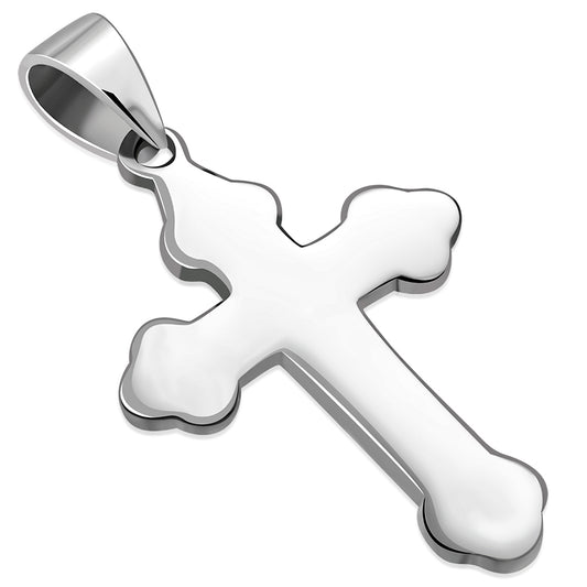 Silver Catholic Cross Pendant