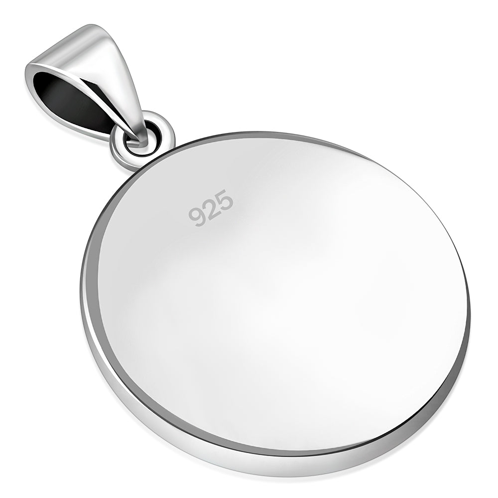 Round Celtic Solid Sterling Silver Pendant