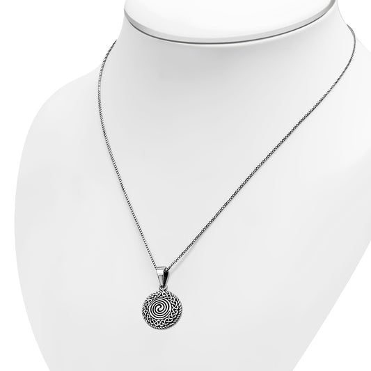 Eternity Life & Death Circle Celtic Silver Pendant
