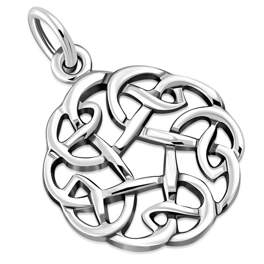 Tiny Round Celtic Silver Pendant