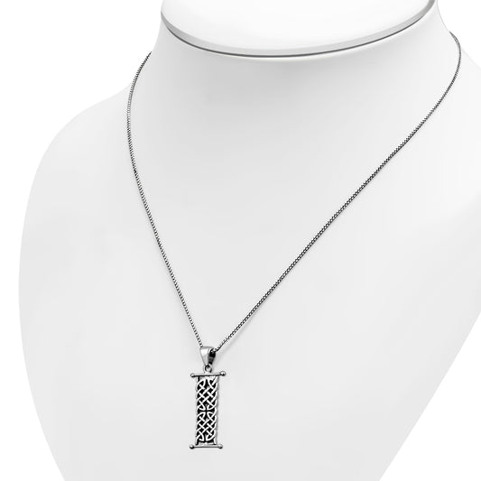 Long Celtic Knot Silver Pendant