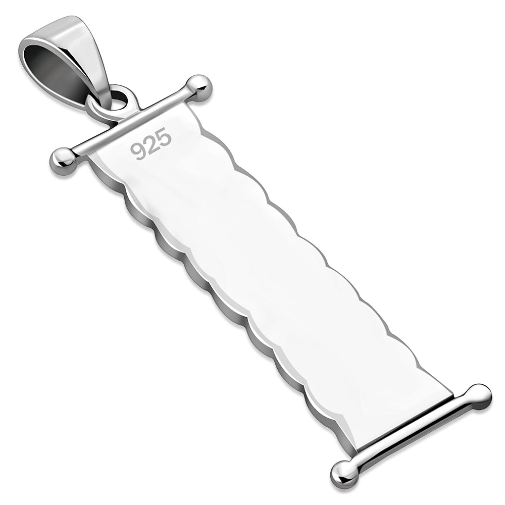 Long Celtic Knot Silver Pendant
