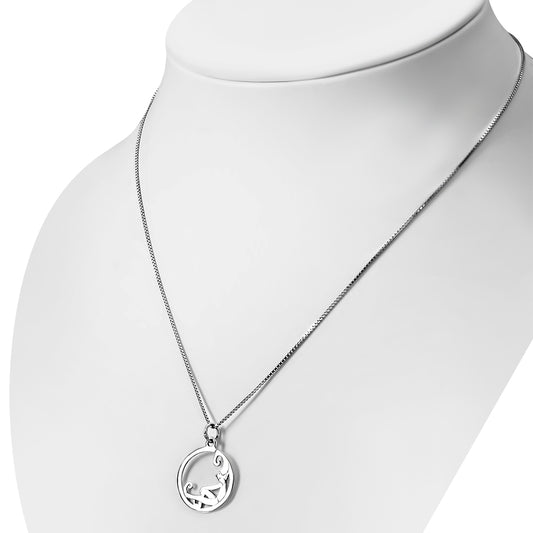 Round Celtic Pixie Sterling Silver Pendant