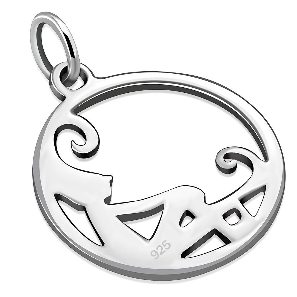 Round Celtic Pixie Sterling Silver Pendant