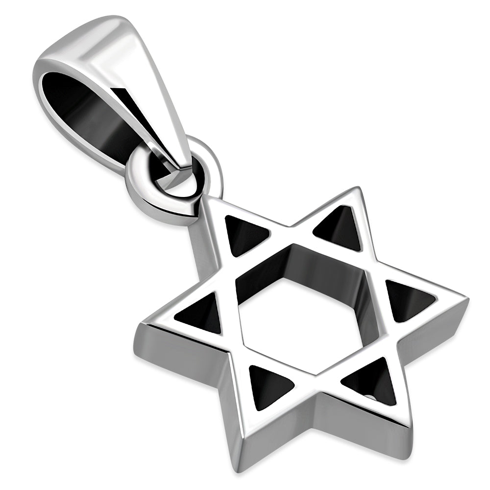 Tiny Plain Silver Star of David Pendant