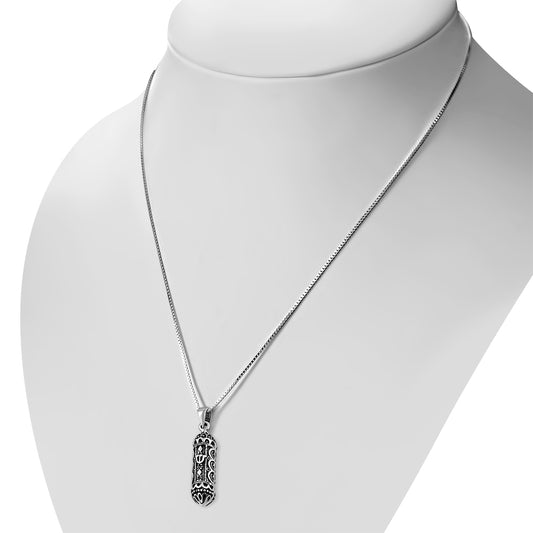 Plain Sterling Silver Mezuzah Pendant