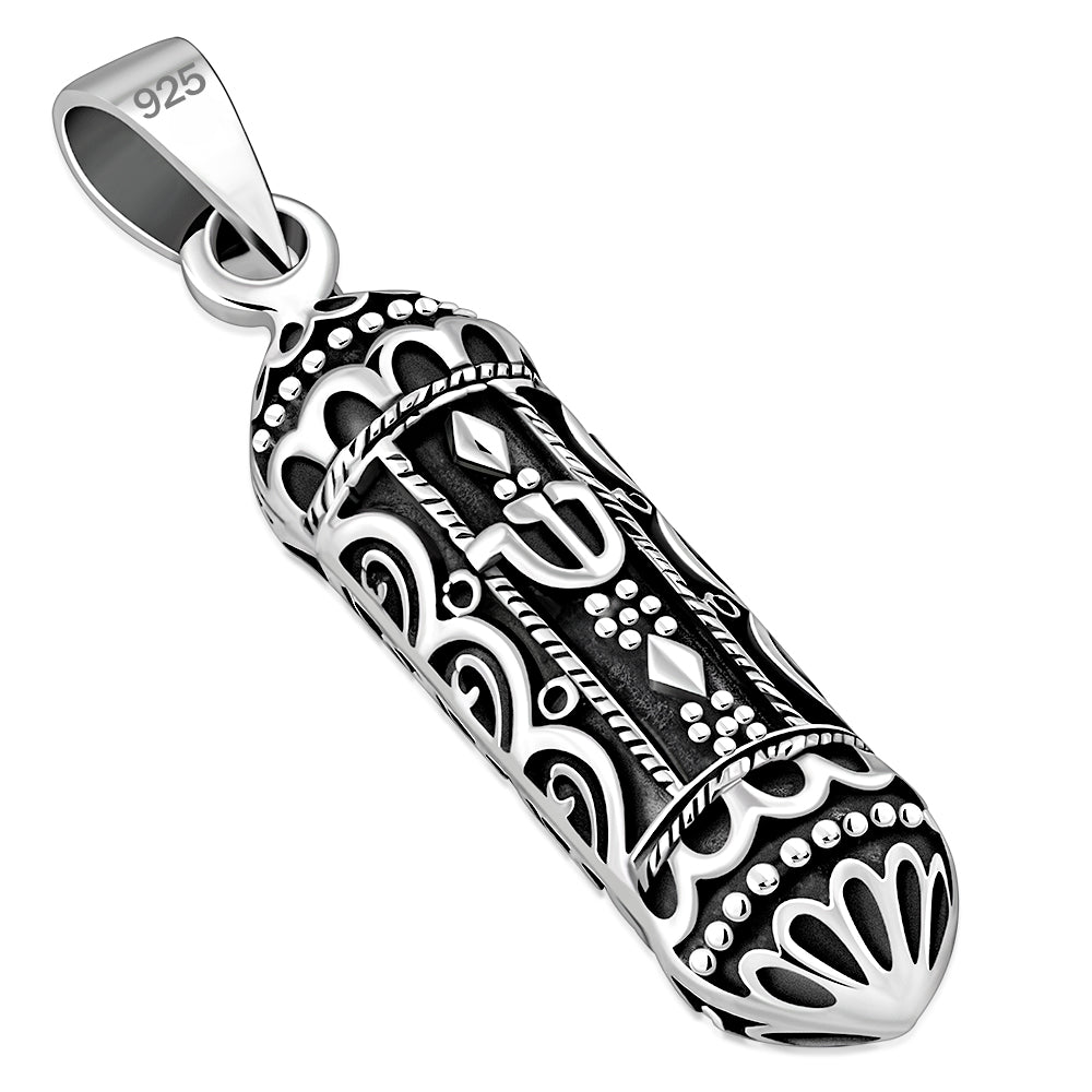 Plain Sterling Silver Mezuzah Pendant
