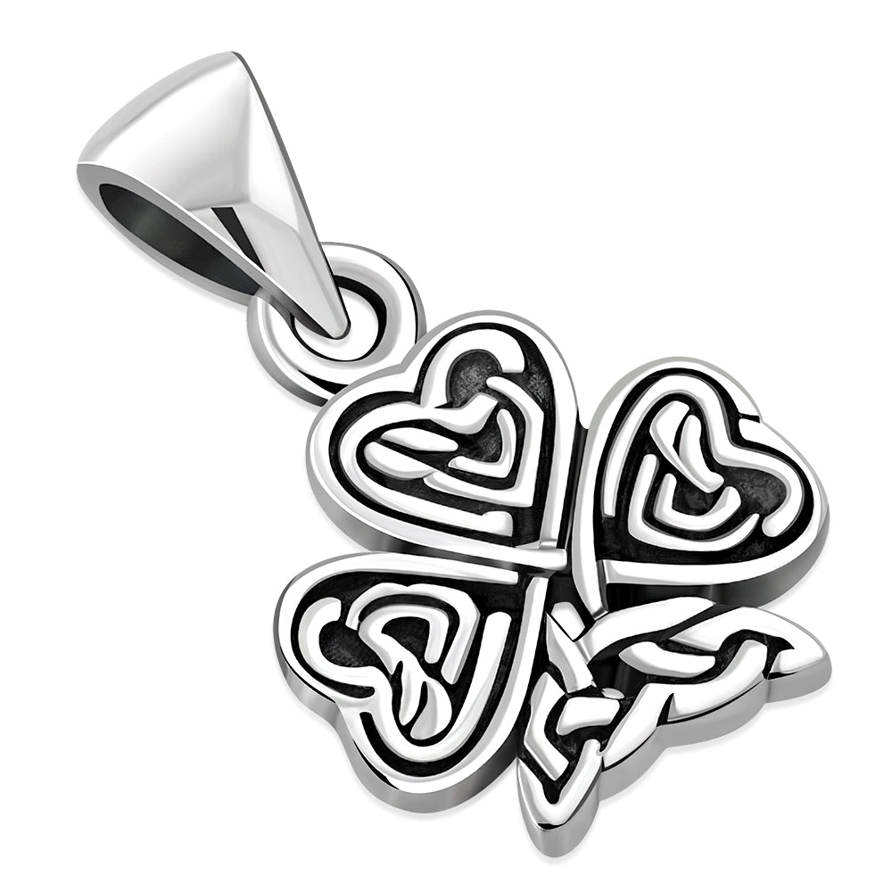 Tiny Plain Silver Shamrock Pendant