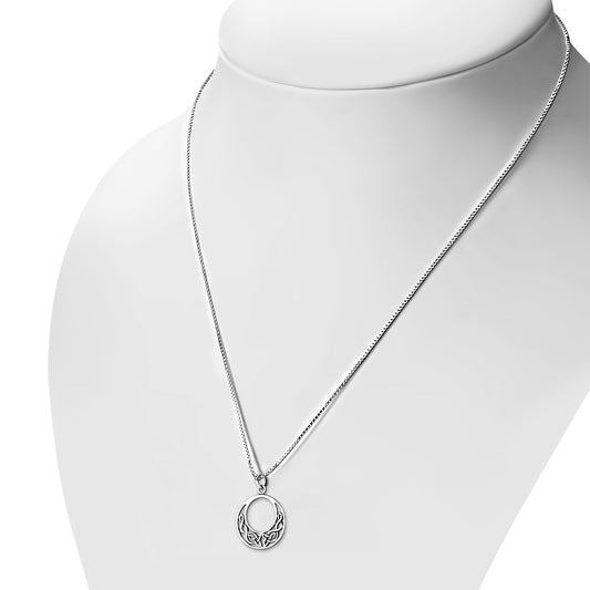 Medium Celtic Knot Round Silver Pendant