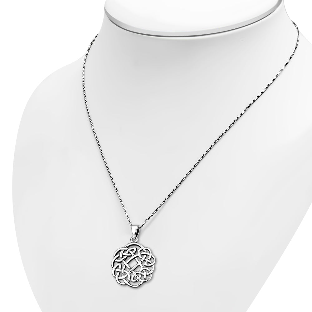 Celtic Knot Silver Pendant Irish Jewelry