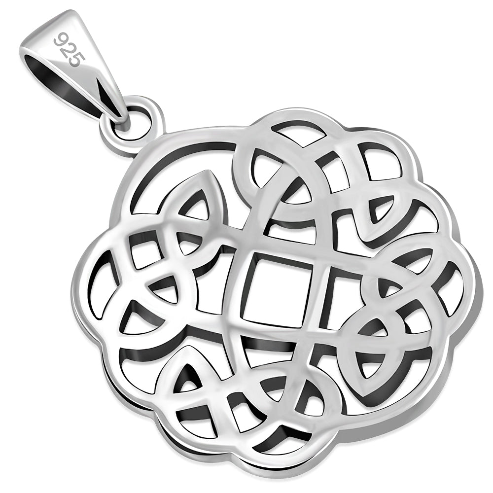 Celtic Knot Silver Pendant Irish Jewelry