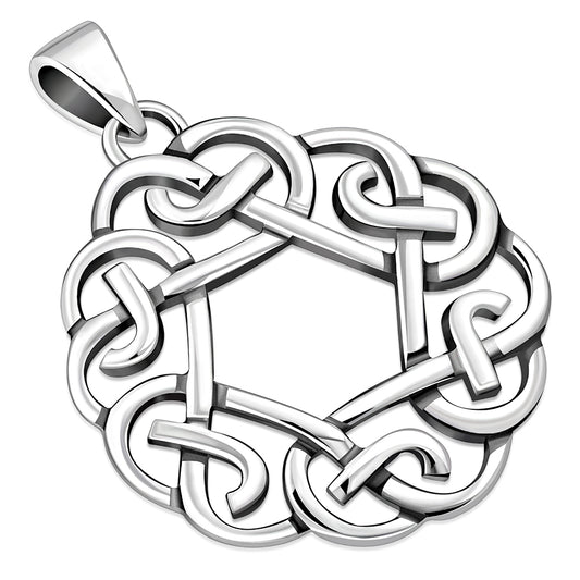 Rounded Celtic Knot Silver Pendant