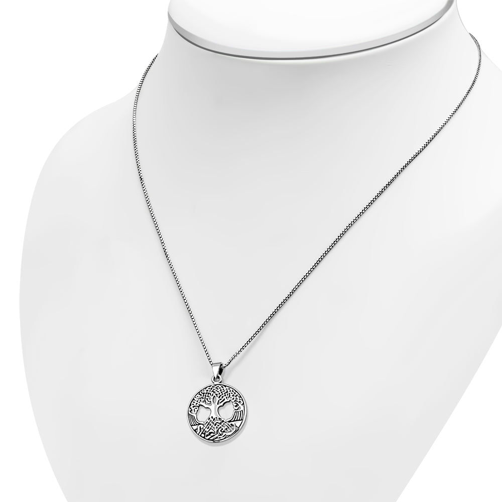 Large Celtic Tree of Life Silver Pendant