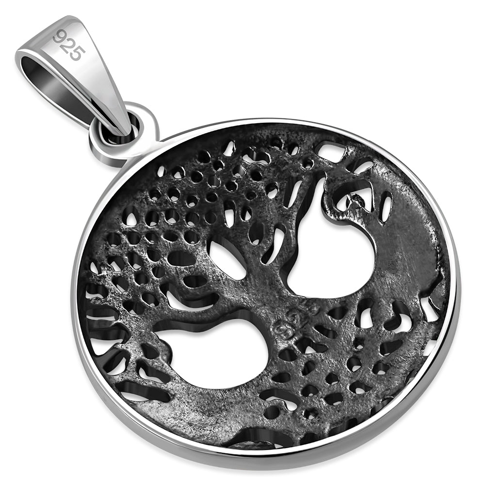 Small Celtic Knot Tree of Life Silver Pendant