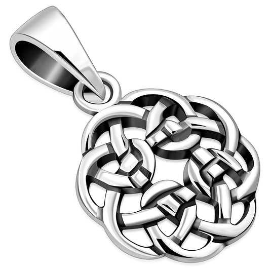 Tiny Round Shape Celtic Silver Pendant