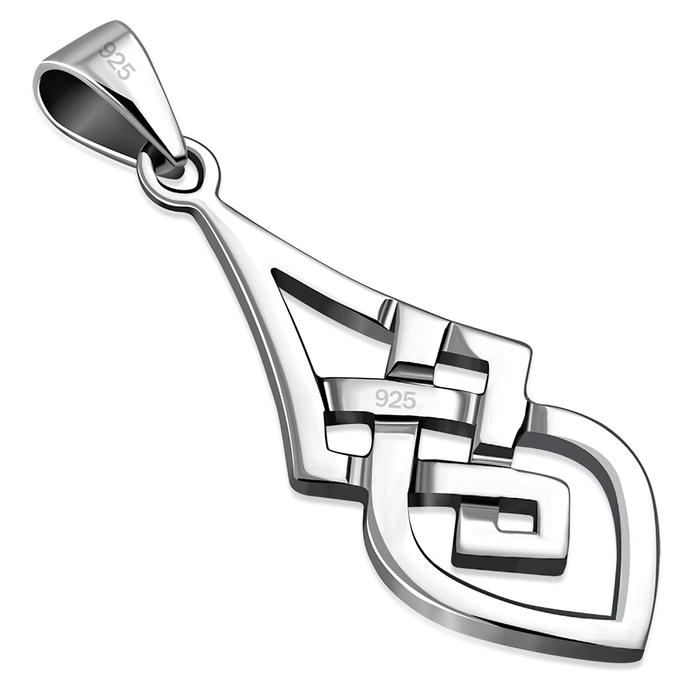 Small Celtic Knot Plain Solid Silver Pendant