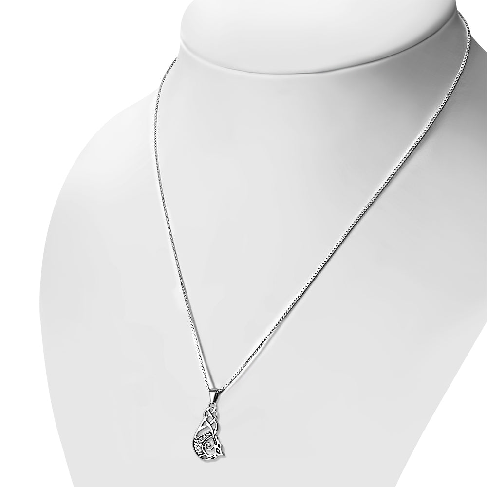 Celtic Dragon Guardian Silver Pendant