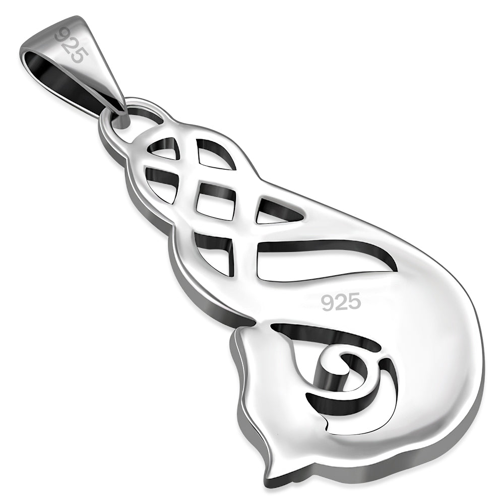 Celtic Dragon Guardian Silver Pendant