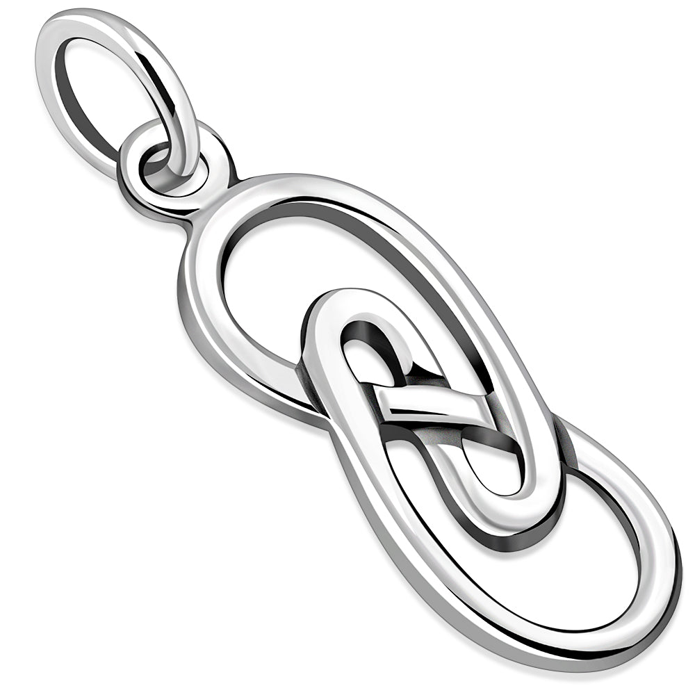 Small Light Celtic Long Silver Pendant