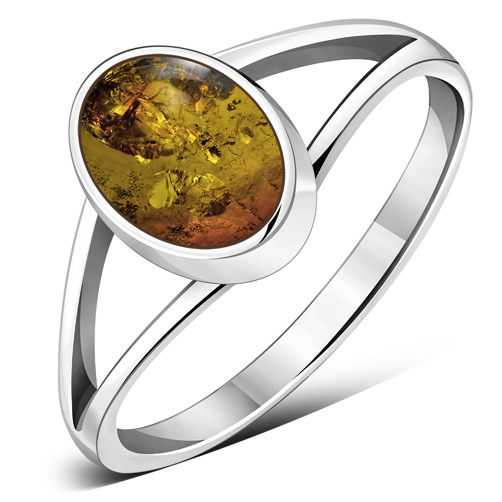 Baltic Amber Sterling Silver Ring